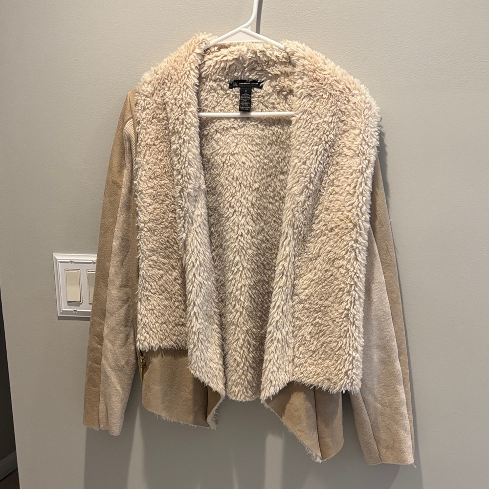 Women's Beige Faux Shearling Jacket